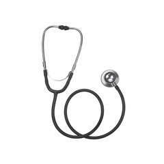 Classic medical stethoscope isolated on transparent background