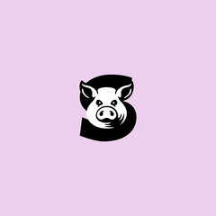 pig shape Letter S Logo.eps