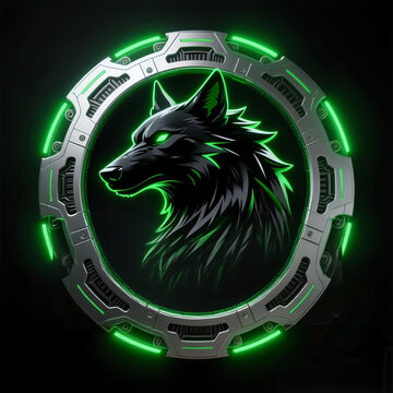 black and green wolf