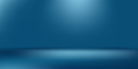 Gradient Blue abstract background. Smooth Dark blue with  light vignette Studio.