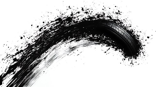 Abstract visualization of velocity and performance, stylized tire trace effect
