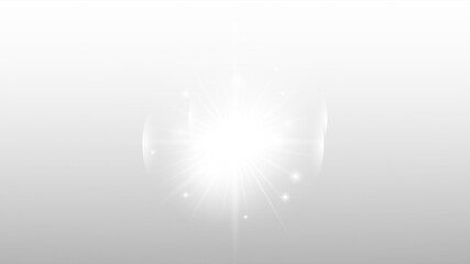 Intense White Lens Flare Starburst Explosion with Bright Glow and Scattered Particles on Transparent Background
