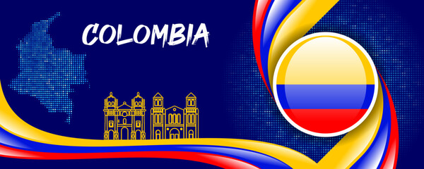 Colombia National Flag and Country Symbol