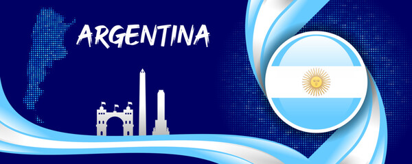 Argentina National Flag and Country Symbol
