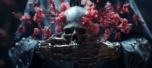 A dracula , a small creature made of glass that is sitting in the palm of your hand ,generative AI