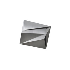 Abstract geometric origami paper object isolated on transparent background