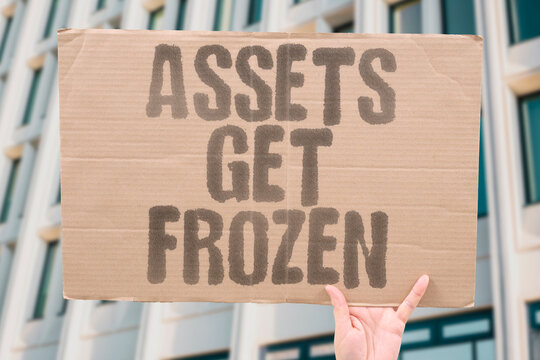 "Assets Get Frozen" Bank accounts restricted immediately. ASSETS. FROZEN. SEIZED. ACCOUNTS. RESTRAINED.