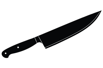 Sharp chef knife silhouette for cooking and food preparation