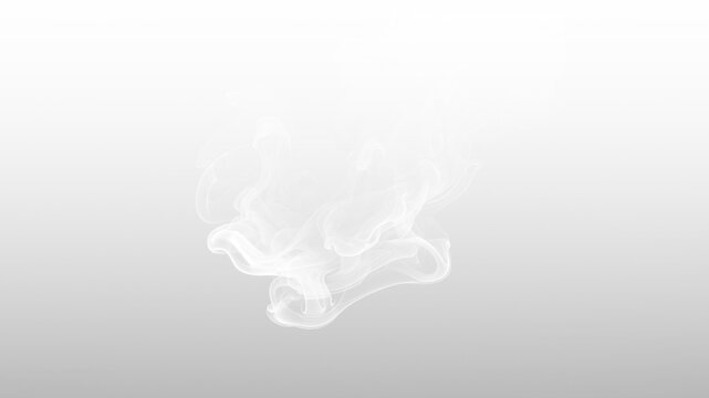 Minimal White Smoke Vapor Cloud Abstract Effect with Transparent Background Overlay