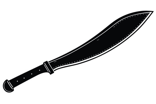 Curved machete blade silhouette with handle