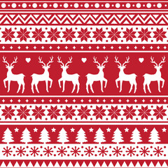 Seamless Scandinavian pattern for Christmas and New Year for winter hat, ugly sweater, jumper, paper or other designs.