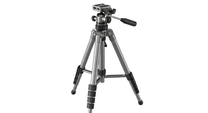 Camera tripod isolated on transparent background professional photography equipment for stability and sharp images essential tool for photographers
