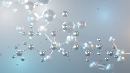 atrazine molecular structure, 3d model molecule, herbicide structural chemical formula view from a microscope