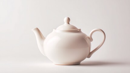 A minimalist white teapot on a clean surface, perfect for tea lovers and culinary art.