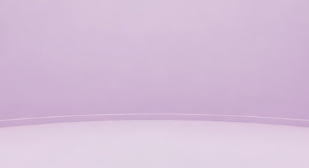 Empty light purple curved studio backdrop for product display or presentation
