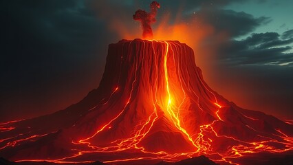 forcefields. A massive volcanic plug glowing with contained energy, restrained by geometric force fields. safety posters.