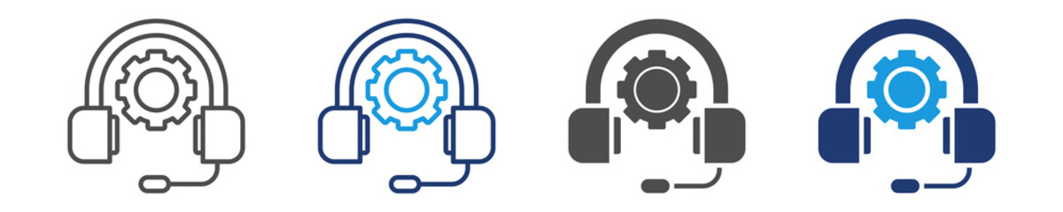 help desk icon set multiple style