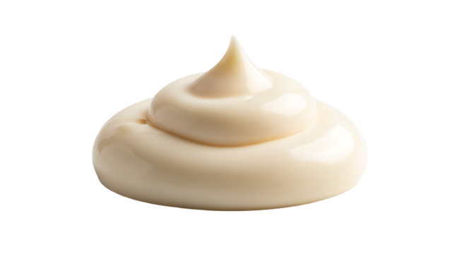 A smooth dollop of mayonnaise isolated on transparent background, ready to enhance the taste of your favorite dishes with its creamy texture