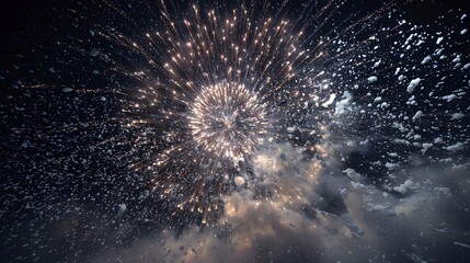 Fototapeta premium 雪の中の花火イベント3