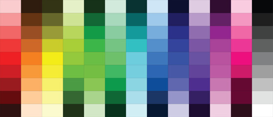 Modern Rainbow Color Swatch Chart.