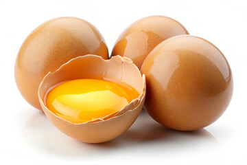 chicken eggs on a white background