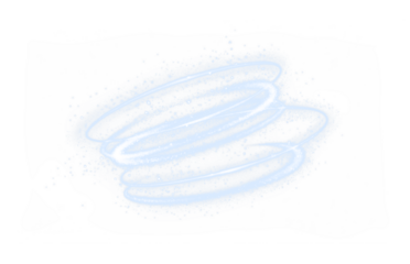 Swirling light effects with sparkling dust particles in transparent PNG