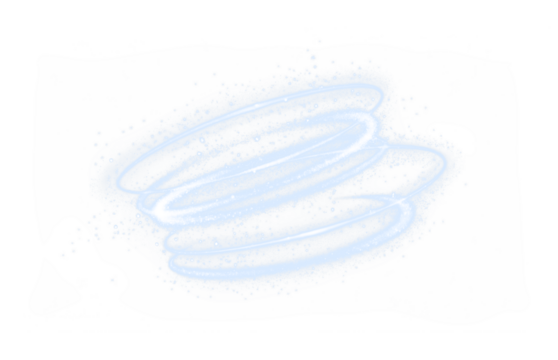 Swirling light effects with sparkling dust particles in transparent PNG