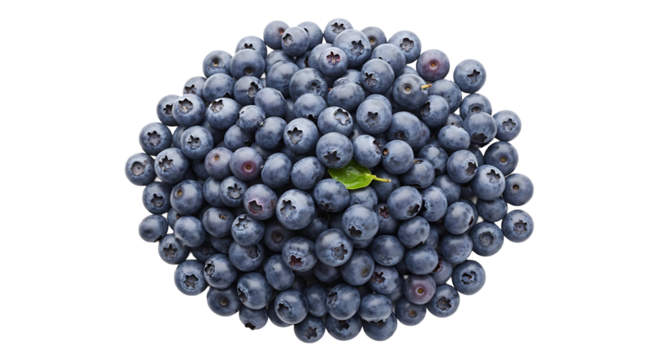 Fresh blueberries isolated on transparent background, showcasing their deep blue color, plumpness, and antioxidantrich goodness, perfect for healthy snacks and culinary creations