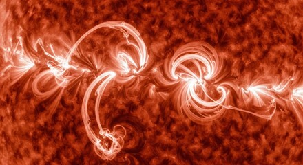 Stunning Solar Activity: Captivating Image of Solar Flare and Magnetic Fields on Sun