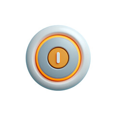 3d render of a power button isolated on transparent background