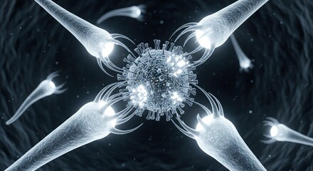 High Definition Scientific Visualization of Microorganisms Interacting with Virus Particles