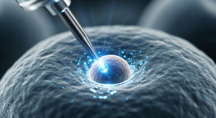 Innovative Microscopic Close-up of Precision Cellular Manipulation in Lab Environment