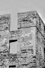 Remains of the walls of the Insterburg Castle in Russia, Kaliningrad Region, Chernyakhovsk
