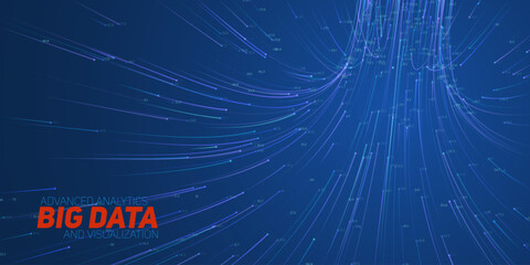 Abstract flow of data in cyber wormhole. Quantum computing information vortex. Digital singularity. Big data technology