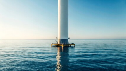 Floating offshore wind turbine structure in open water