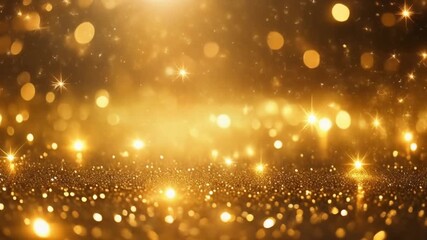 Sparkling golden bokeh lights and glitter background animation - Powered by Adobe