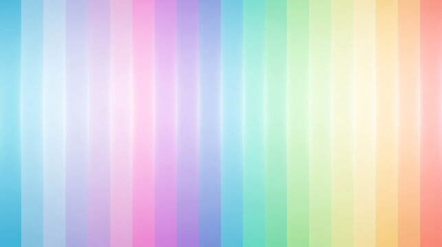 Pastel rainbow colored stripes create a soft and vibrant background