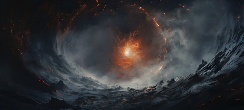 a light black hole coming out of the smoke,generative AI