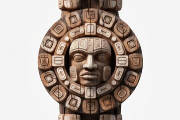 A shamanic ritual circle, mystic element, 3D totem style, earthy tones
