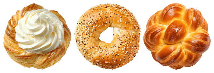 PNG Delicious baked goods assortment, element set on transparent background