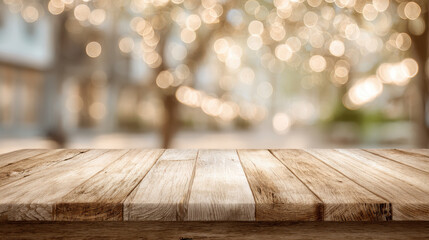 Wood table rustic blank copy space bokeh warm light blurred background plank natural texture Calm rustic wood table with copy space warm light