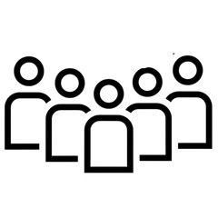 Monochrome Outline Icon of a Group of People, Team, or Crowd Vector Image