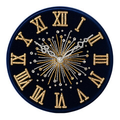 Exclusive 3D Bead and Crystal Embroidered Clock Design for Personalized Decor