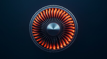 Hybrid SAF aviation concept showing jet engine with dual-color fuel flow representing biofuel and synthetic blend.