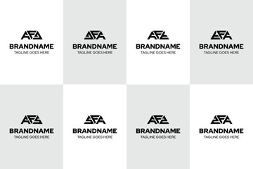 Letters AFJ JFA AFT TFA AFS SFA AFZ ZFA Logo Set
