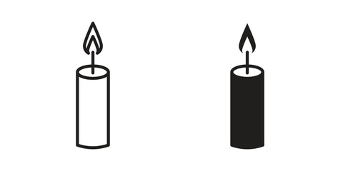 Candle icons set. Pixel Perfect scalable icons.