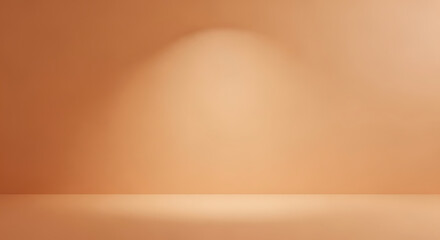 Minimalist peach-colored studio background with spotlight for product display