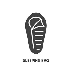 Sleeping bag glyph icon. Camping vector sign.