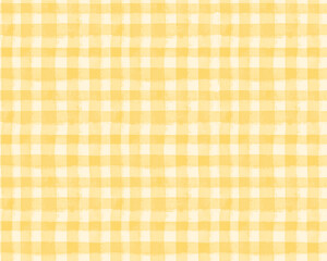 Gingham seamless pattern yellow check background