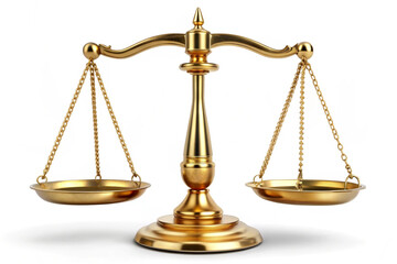 Justice scales symbol on isolate white background